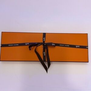 Hermes Orange Gift Box with Black Ribbon
